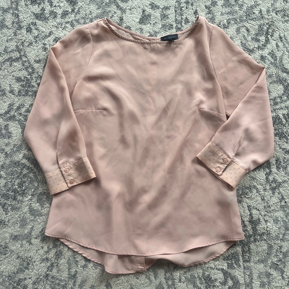 Light pink back button up blouse
